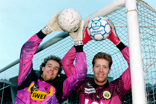Conny Johansson, målvakt i Häcken och Kjell Johansson,