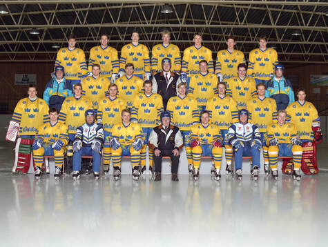 Players and team staff of Sweden pose for a team photo