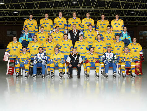 Players and team staff of Sweden pose for a team photo
