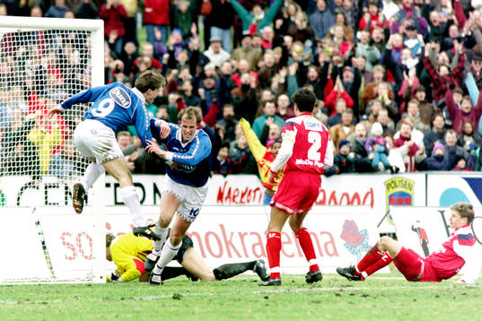Henrik Bertilsson och Niklas Gudmundsson, Halmstad jublar