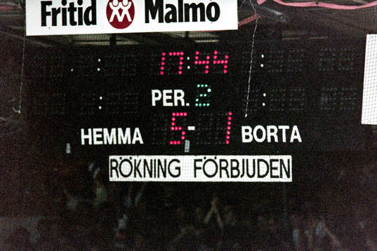 Resultattavlan på Malmö Isstadion