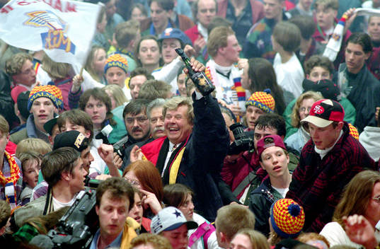 Percy Nilsson, MIF. Glädje. Champagne. SM-Guld