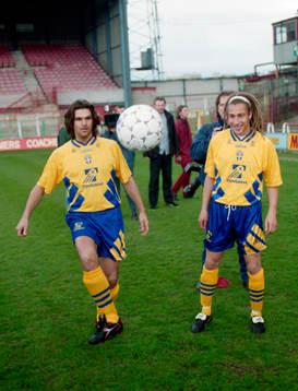 Niklas Strömstedt och Henrik Larsson tränar tillsammans