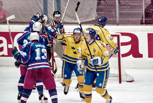 Mikael Johansson och Sverige jublar