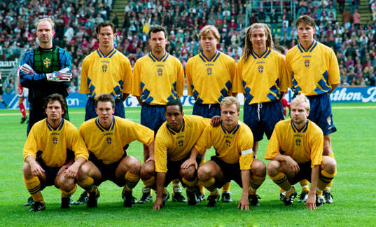 Thomas Ravelli, målvakt, Joachim Björklund, Stefan Rehn,