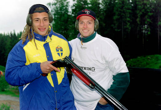Henrik Larsson och handbollsspelaren Magnus Andersson