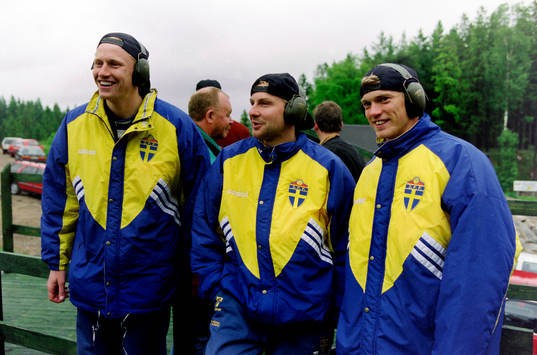 Kennet Andersson, Håkan Mild och Jesper Blomqvist provar
