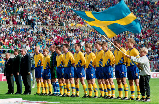 Sveriges startelva, fr. v Klas Ingesson, Tomas Brolin,