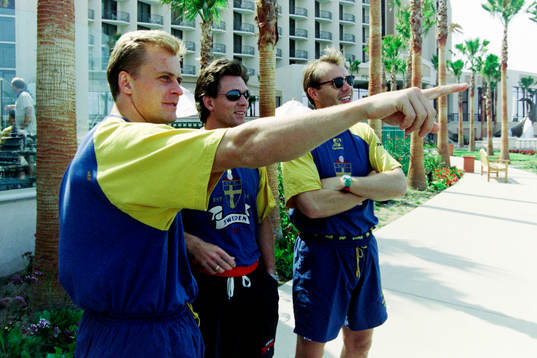 Jonas Thern, Pontus Kåmark och Lars Eriksson, målvakt,