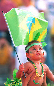 Supporter, flicka, Brasilien