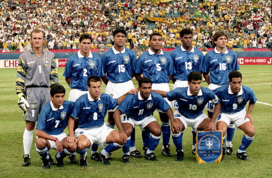 Taffarel, målvakt, Jorginho, Santos Marcio, Silva Mauro,