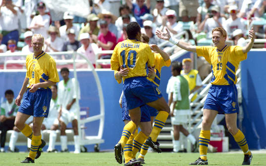Jubel, glädje, Martin Dahlin, Kennet Andersson, Klas