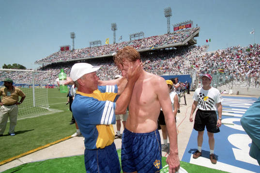 Tommy Svensson, förbundskapten och Kennet Andersson,