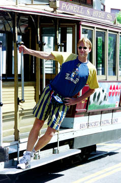 Kennet Andersson på en spårvagn