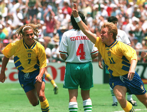 Sverige - Bulgarien: Henrik Larsson (Henke Larsson) och