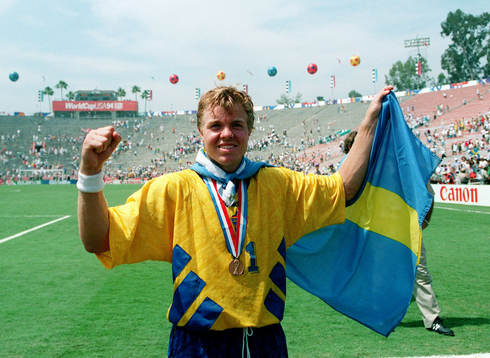 Fotboll VM94, Bronsmatch, Sverige - Bulgarien 4-0 -- Tomas
