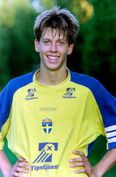 Christian Augustsson i landslagströjan