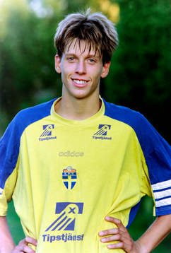 Christian Augustsson i landslagströjan