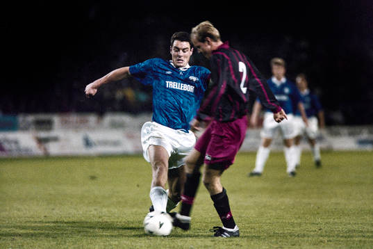 Christian Karlsson, Trelleborg i kamp om bollen med Henning