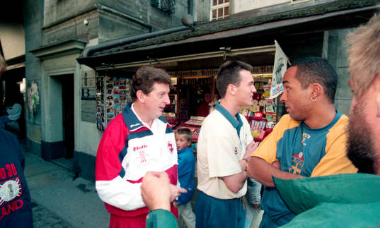 Roy Hodgson, förbundskapten, Schweiz med Patrik Andersson