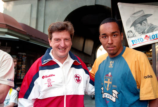 Roy Hodgson, förbundskapten, Schweiz och Martin Dahlin på