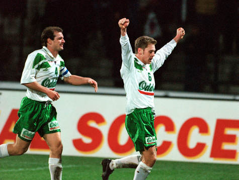 Leif Strandh och Peter Berggren, Hammarby, jublar
