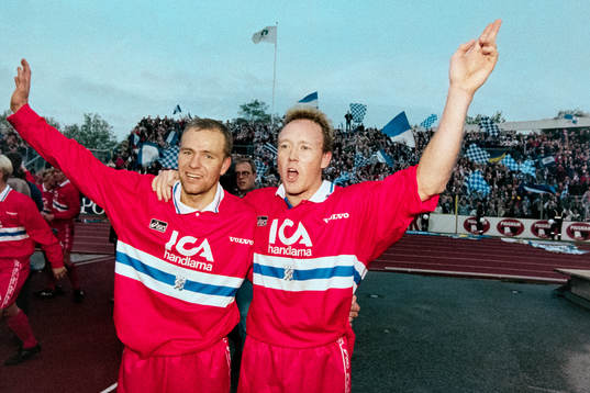 Göteborgs målskyttar Mikael Martinsson och Stefan