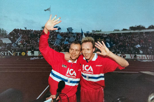 Göteborgs målskyttar Mikael Martinsson och Stefan