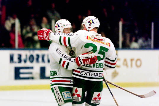 Mikael Johansson och Stefan Elvenes, Rögle jublar