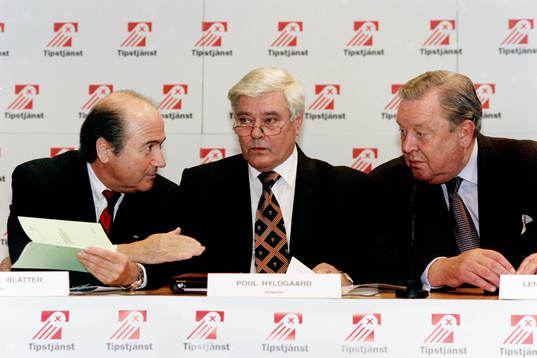 Joseph S. Blatter, Poul Hyldgaard och Lennart Johansson