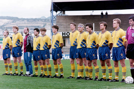 Sveriges startelva fr. v Håkan Mild, Kennet Andersson,