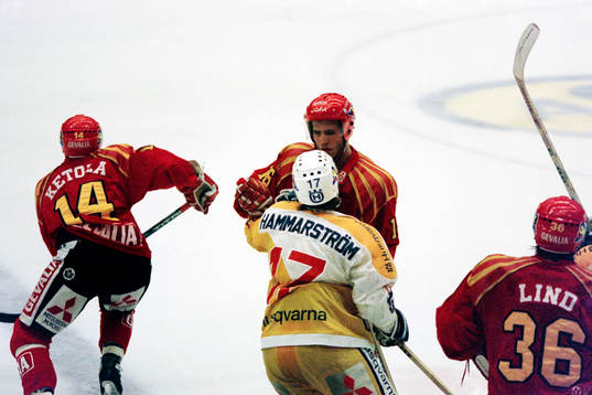 Mikael Wahlborg, Brynäs i diskussion med Peter