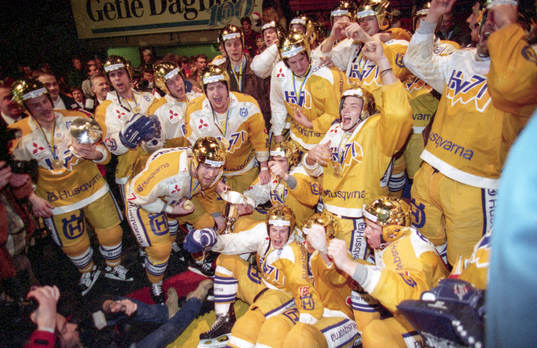 Jubel i HV71 när sm-guldet är klart