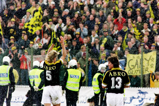 Jesper Jansson och Dick Lidman, AIK tackar publiken