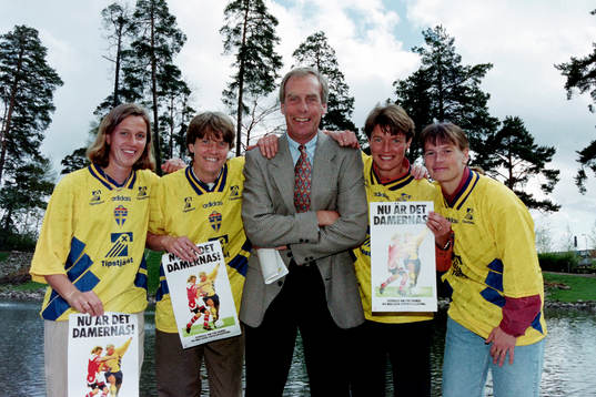 Fr. v Malin Andersson, Pia Sundhage, Bengt Simonsson,