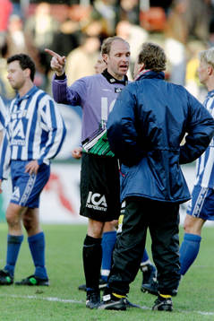 Thomas Ravelli, målvakt i Göteborg och Erik Hamrén,