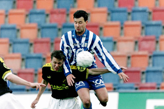 Krister Nordin, AIK i en duell med Stefan Rehn, Göteborg