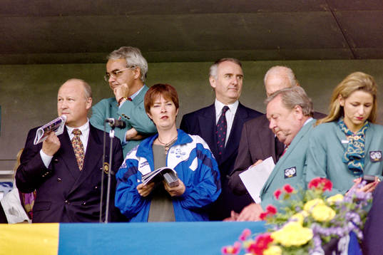 Lars-Åke Lagrell, Mona Sahlin och Lennart Johansson