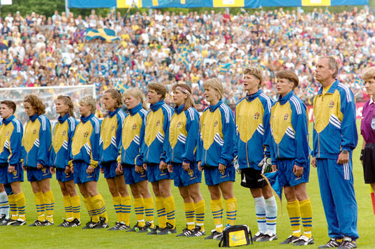 Det svenska laget innan matchstart