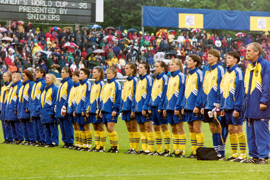 Det svenska laget innan matchstart