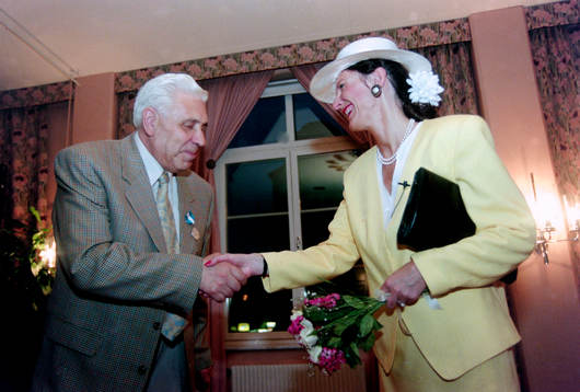 Lennart Persson, ordförande i Hässleholm och Eva Klang