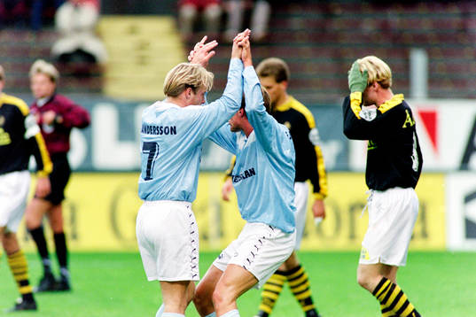 Anders Andersson och Jens Fjellström, Malmö jublar