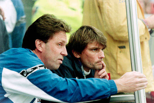 Roger Gustafsson, tränare och Ruben Svensson, ass.