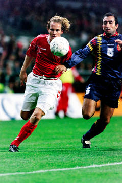 Fotboll, EM-Kval, Danmark - Spanien, 1-1