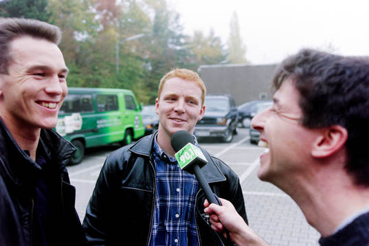 Patrik Andersson och Jörgen Pettersson intervjuas