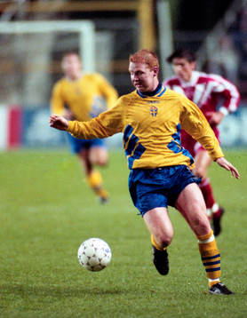 Jörgen Pettersson med bollen