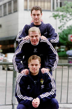 Bakifrån Christian Karlsson, Magnus Svensson och Mattias