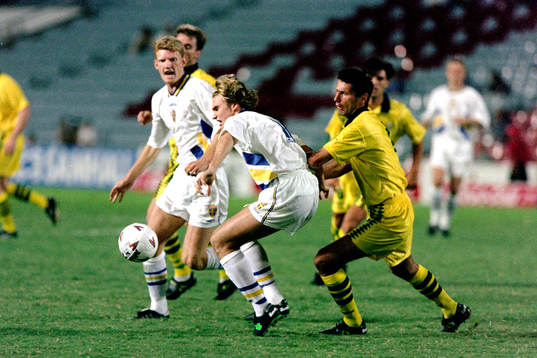 Bläddra bland fler bilder av Fotboll, Sverige, Landslagsturné, Brisbane, Sverige - Australien, 2-0