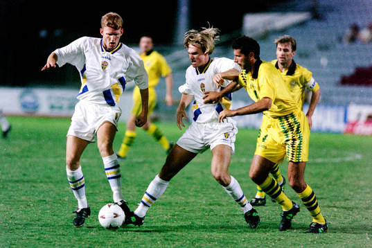 Fotboll, Sverige, Landslagsturné, Brisbane, Sverige -