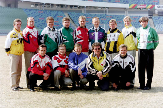 Tränarna bakre raden fr. v Anders Linderoth, Elfsborg,